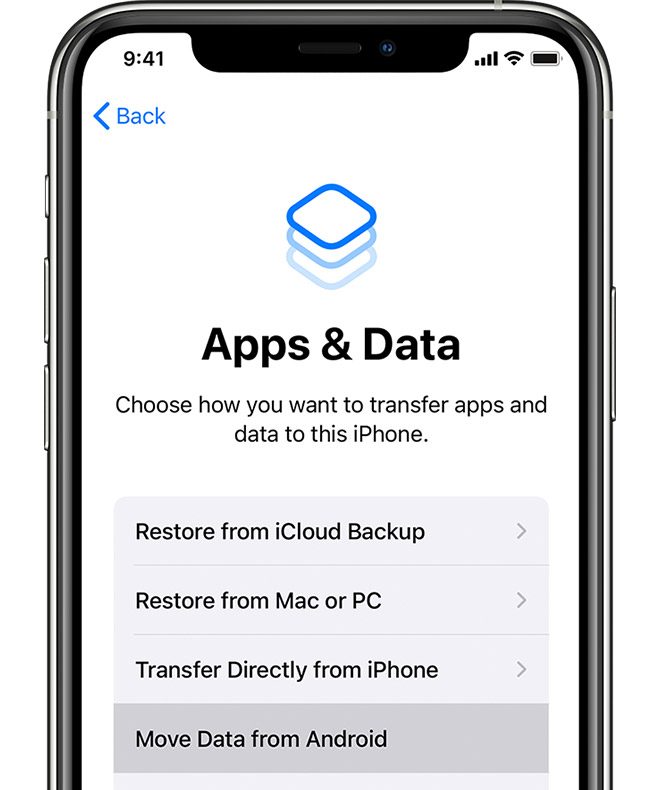 ios14 iphone 11pro setup apps data move data from android on tap