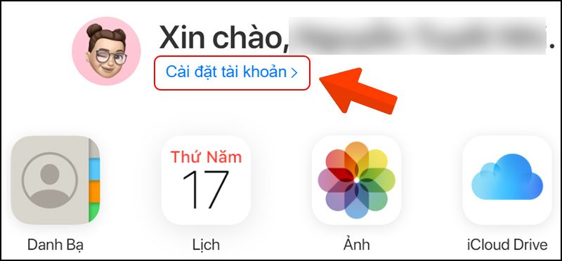 Chọn Cài đặt tài khoản