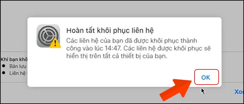 Chọn OK để hoàn tất