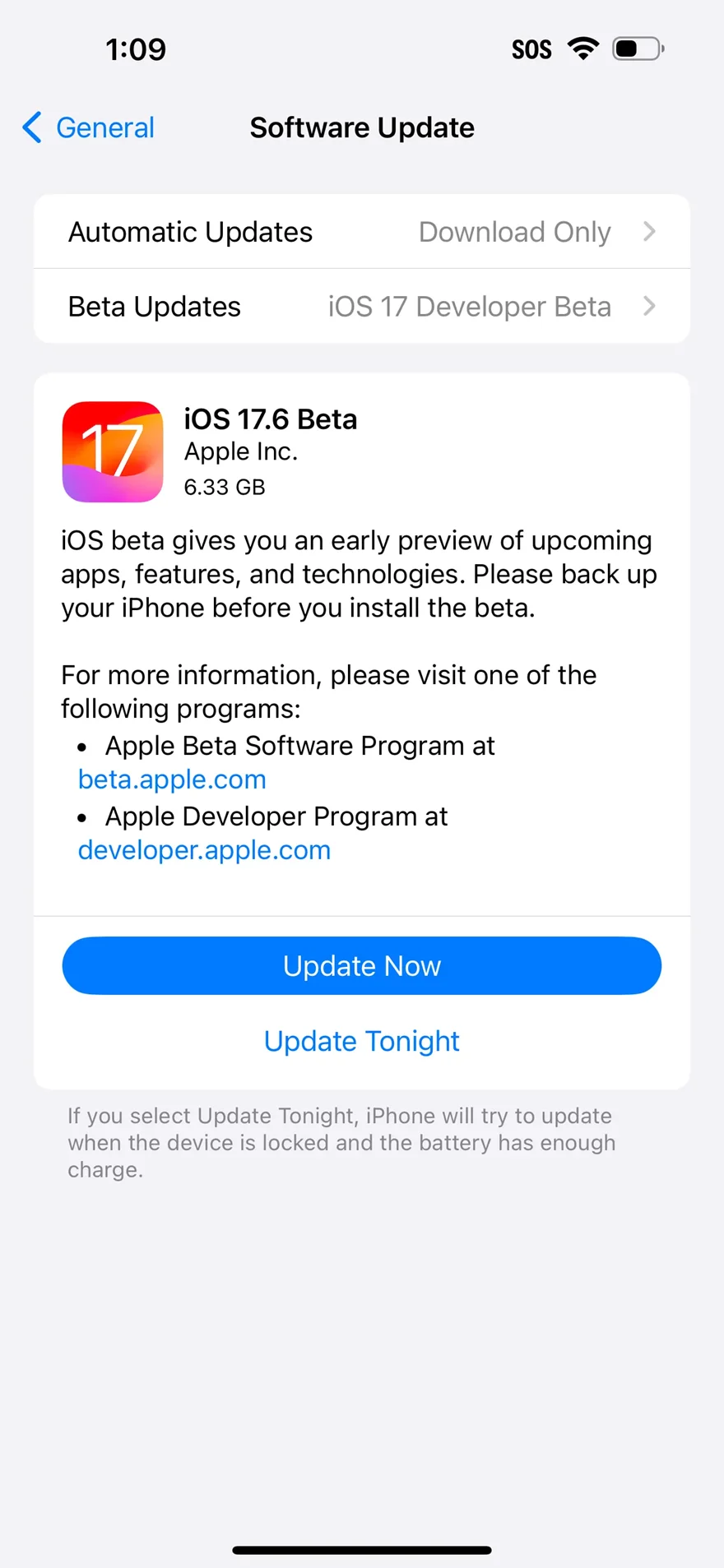 Apple phát hành iOS 17.6 Developer Beta 1