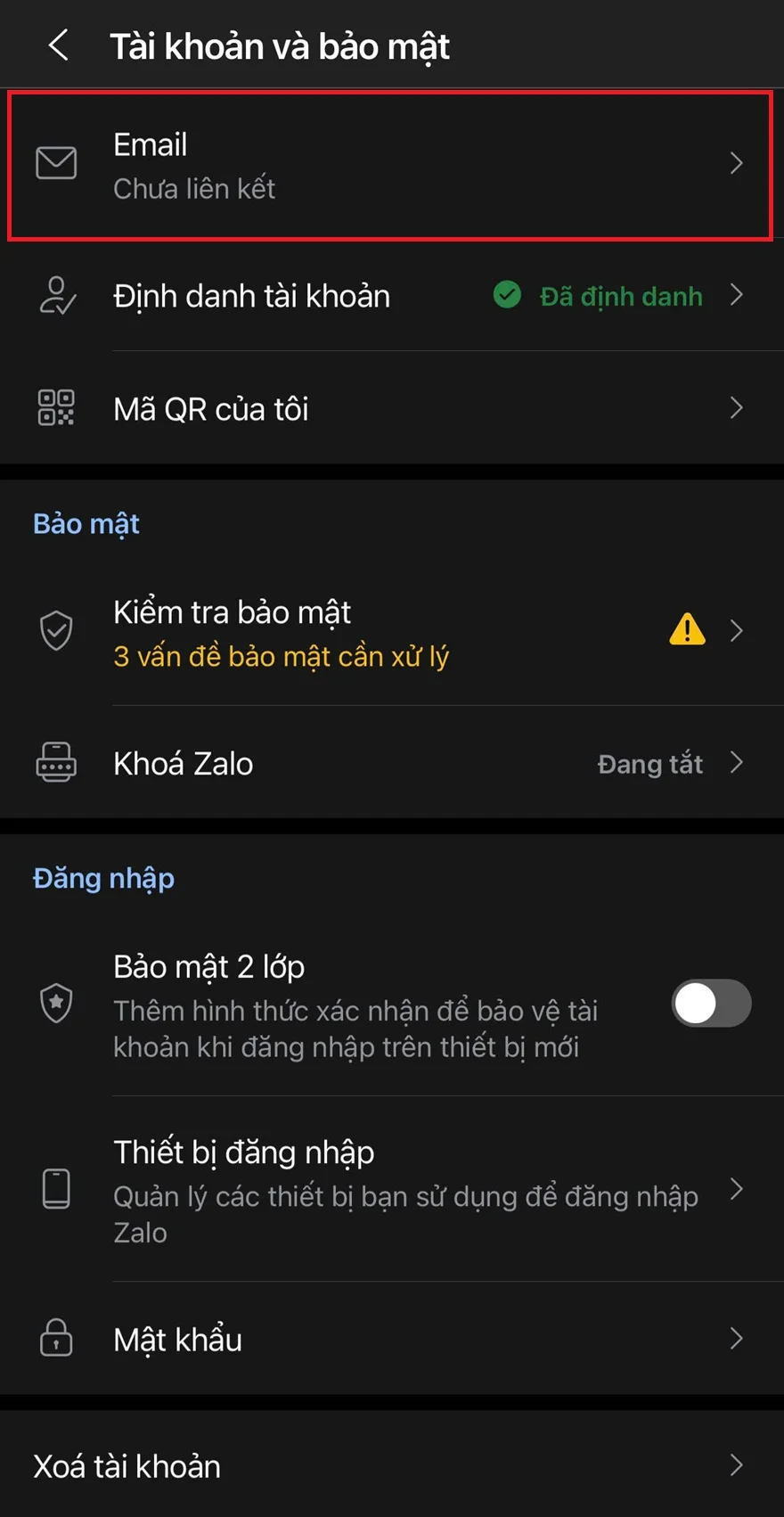 Cách liên kết tài khoản Zalo với email để tăng cường bảo mật