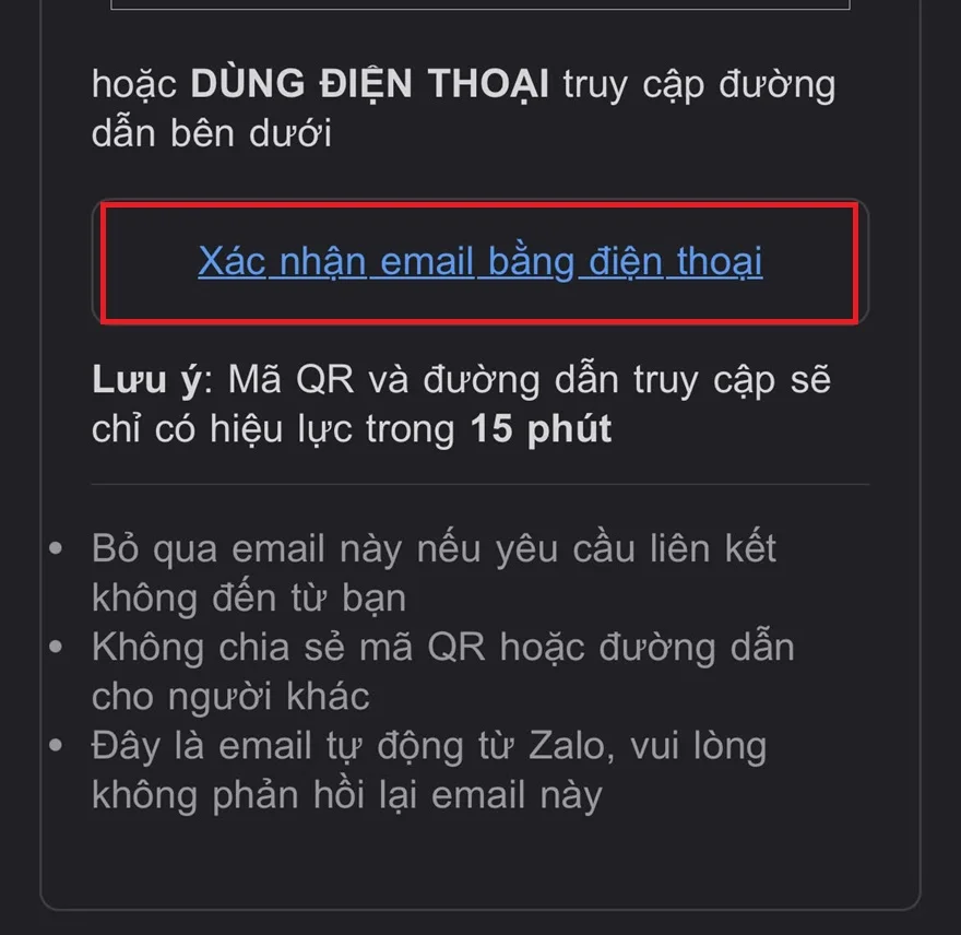 Cách liên kết tài khoản Zalo với email để tăng cường bảo mật