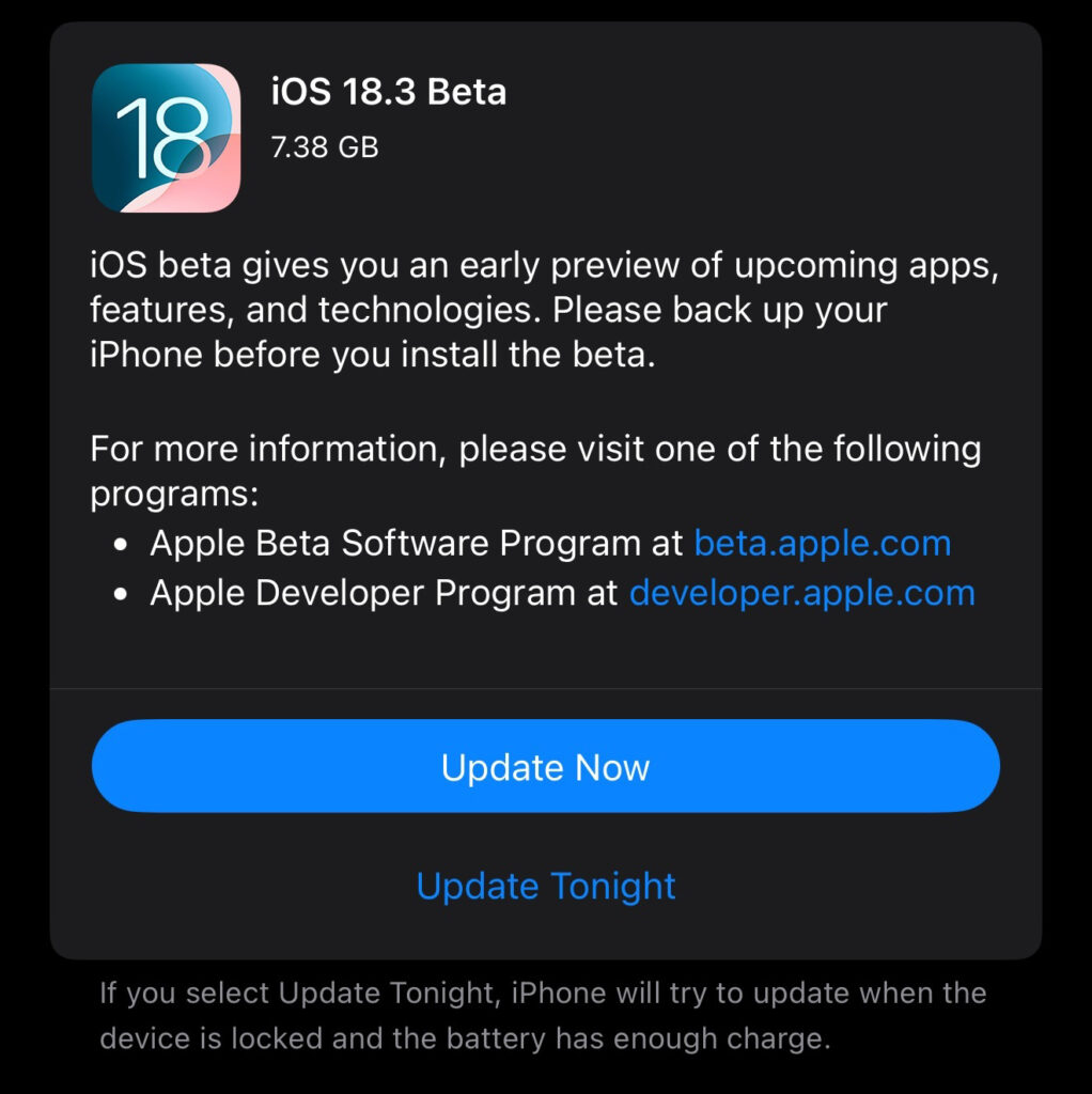 Apple ra mắt iOS 18.3 Beta