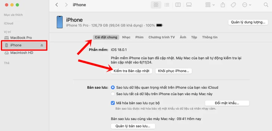 Mẹo cập nhật iOS cho iPhone bằng MacBook dễ dàng